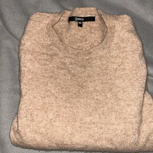 Quince Women’s Beige Tan Oat Crewneck Cashmere Sweater